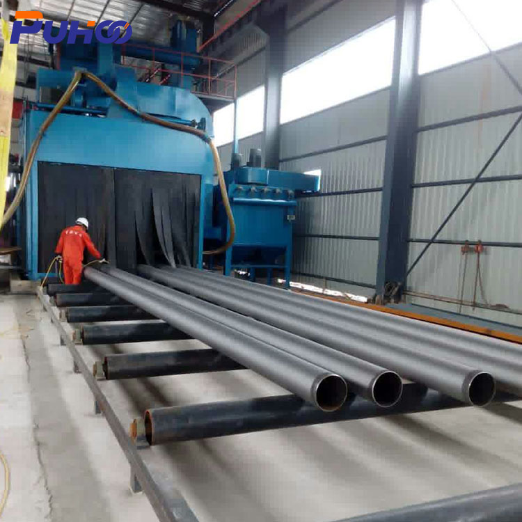 Auto Steel Tube Roller Conveyor Iaculat Blasting Machina